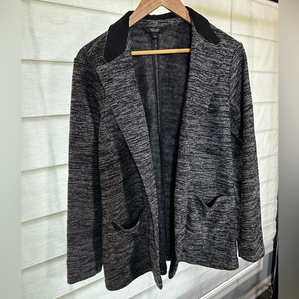 Women’s large Simply Vera sweater blazer soft business casual